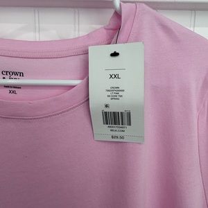 Crown & Ivy NWT Women’s Pink Short Sleeve Crew Neck T-Shirt. Size XXL.